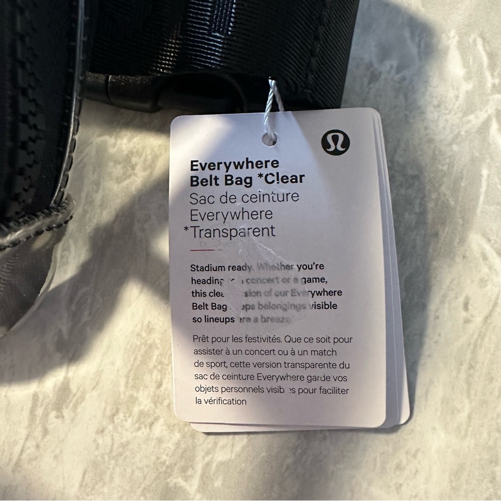 NWT Lululemon Belt Bag Black Clear - Picture 2 of 4